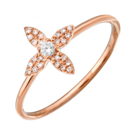 Louis Vuitton Diamond Ring Floral Rose Gold
