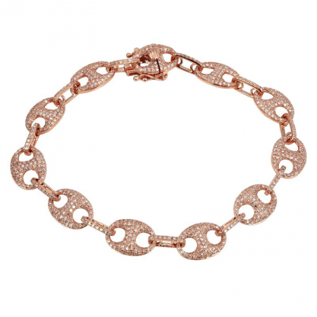 Gucci link 2025 bracelet diamond