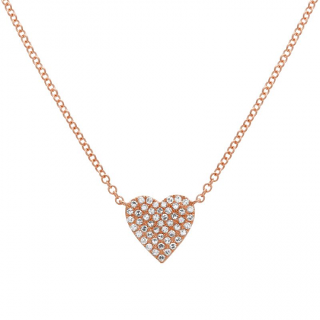 Diamond Heart Necklace 14K Rose Gold