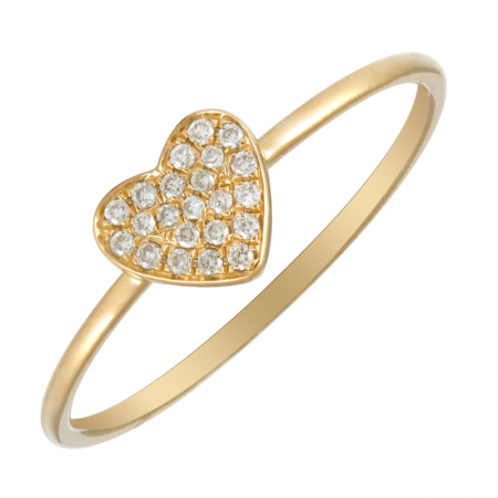Diamond Heart Ring Yellow Gold