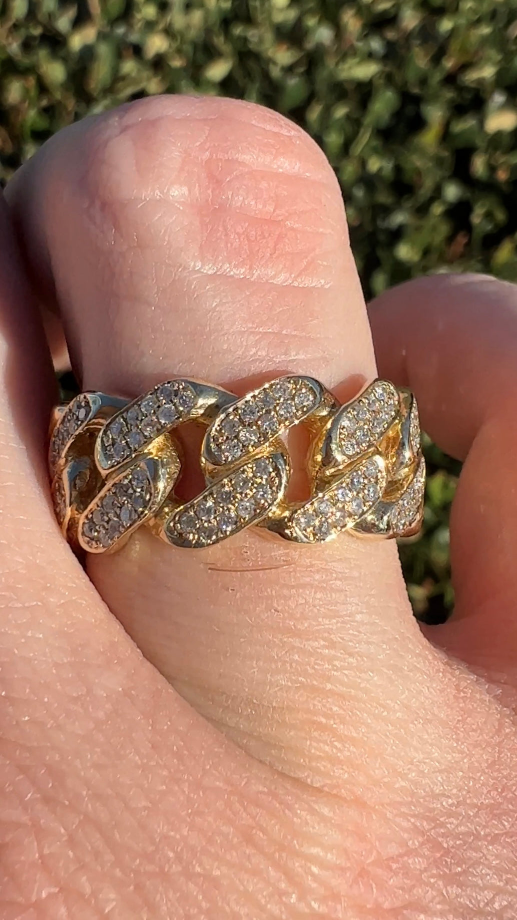 14k Yellow Gold Cuban Link Ring .45cttw Diamonds – Dublin Village Jewelers  (OH)