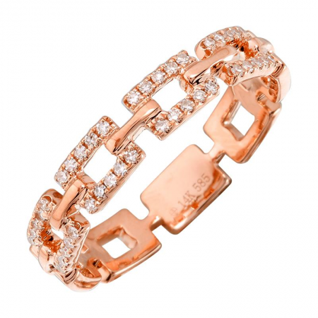 Chain Link Diamond Band Rose Gold