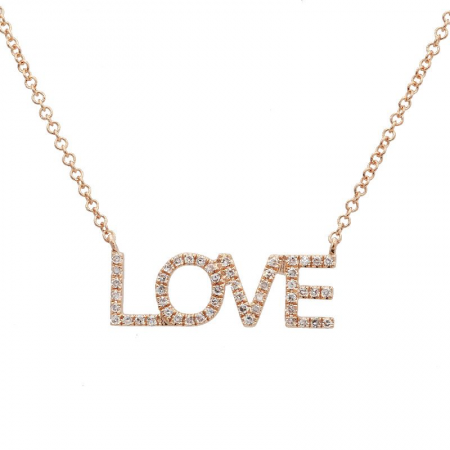 Diamond Love Necklace Rose Gold