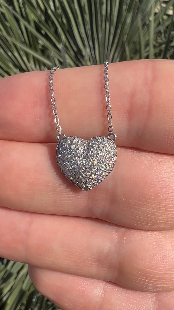 Diamond Puff Heart Necklace
