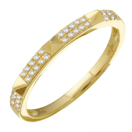 Diamond Spike Band Ring Yellow Gold