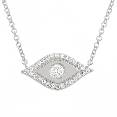 Diamond Evil Eye Necklace 14K Gold