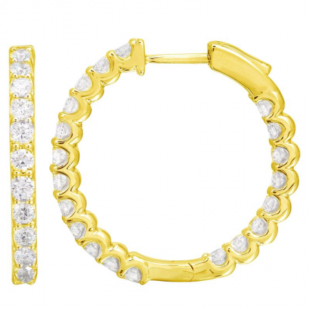 Inside-Out Diamond Hoop Earrings Yellow Gold