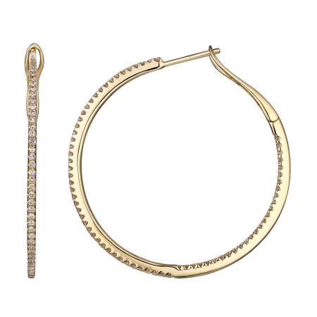 Tiffany Inside Out Diamond Hoop Earrings Gold