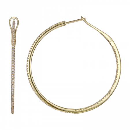 Tiffany Inside Out Diamond Hoop Earrings Gold