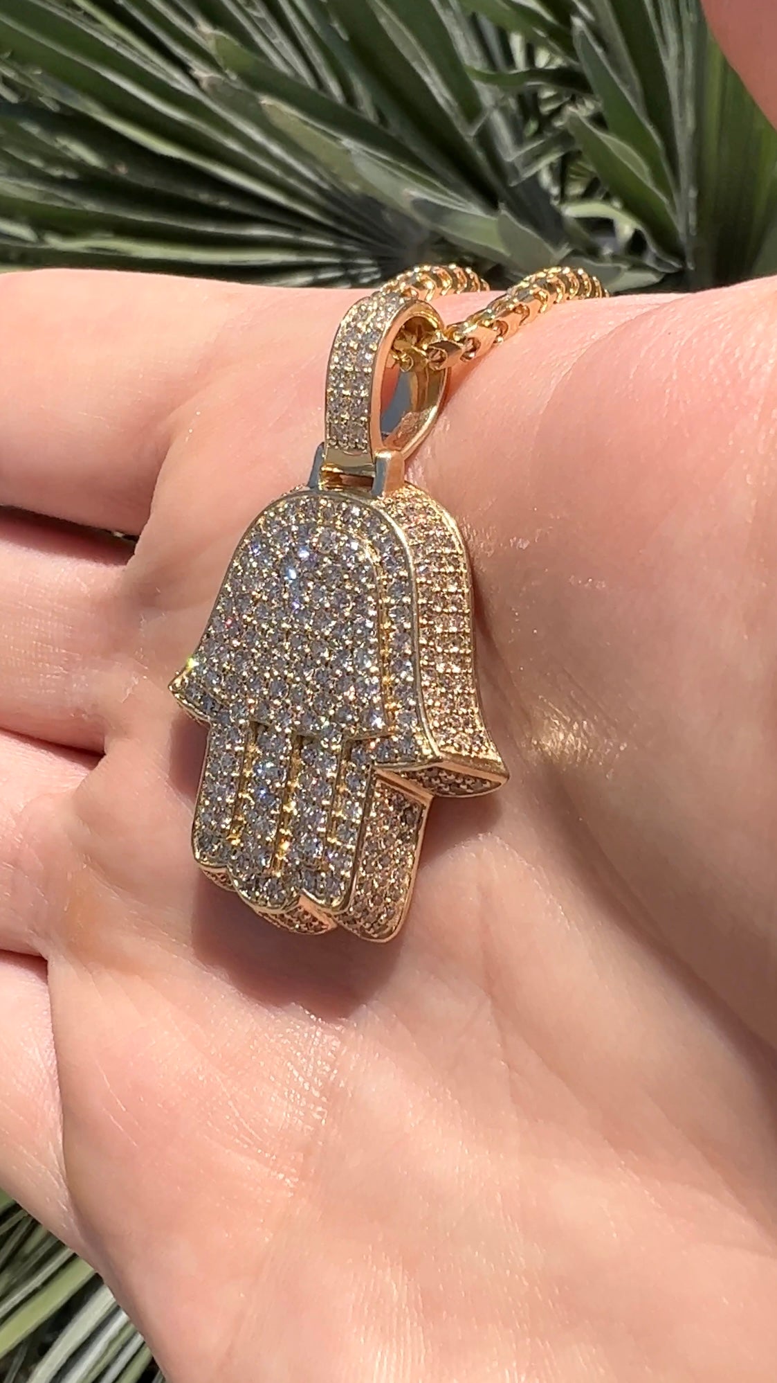 Diamond hamsa charm Clearance