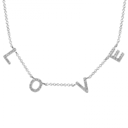 Diamond Love Layering Necklace White Gold