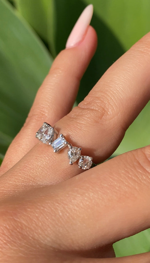 Material Good Multi Shape Diamond Ring