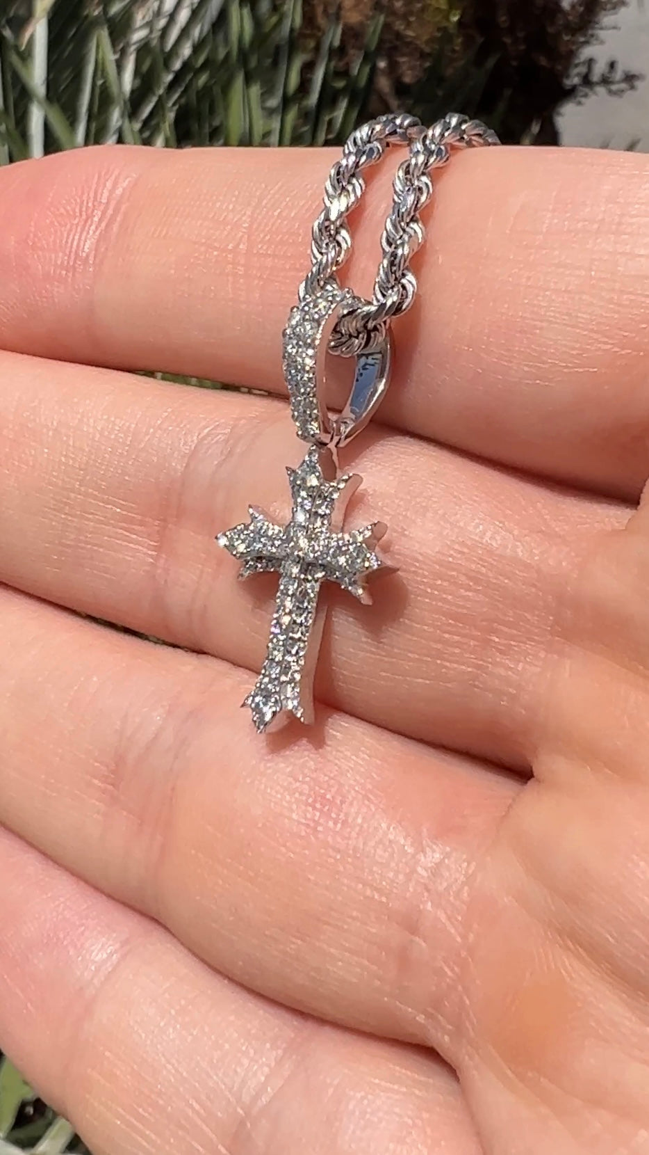 0.50CT Diamond Cross Pendant / Diamond Cross Chrome Hearts Style