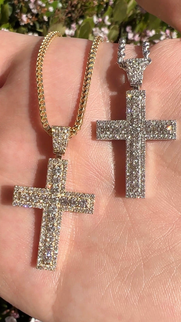 Mens Diamond Cross Necklace