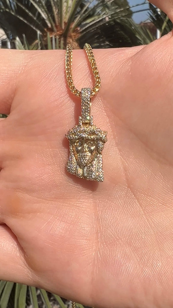 Micro Diamond Jesus Piece Pendant