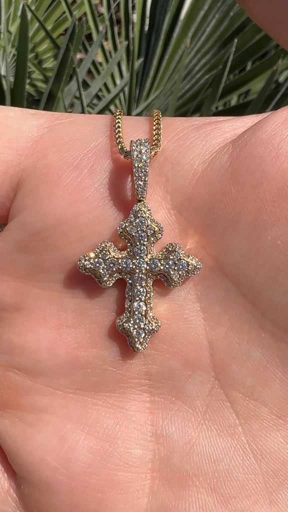 Mini Diamond Orthodox Cross Pendant