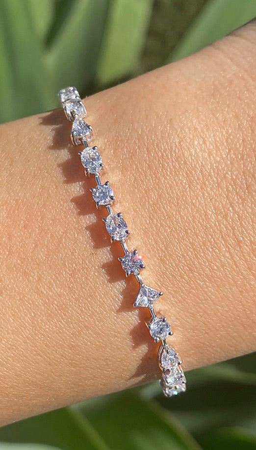 Multi Fancy Shape Diamond Bracelet Mixed Diamonds