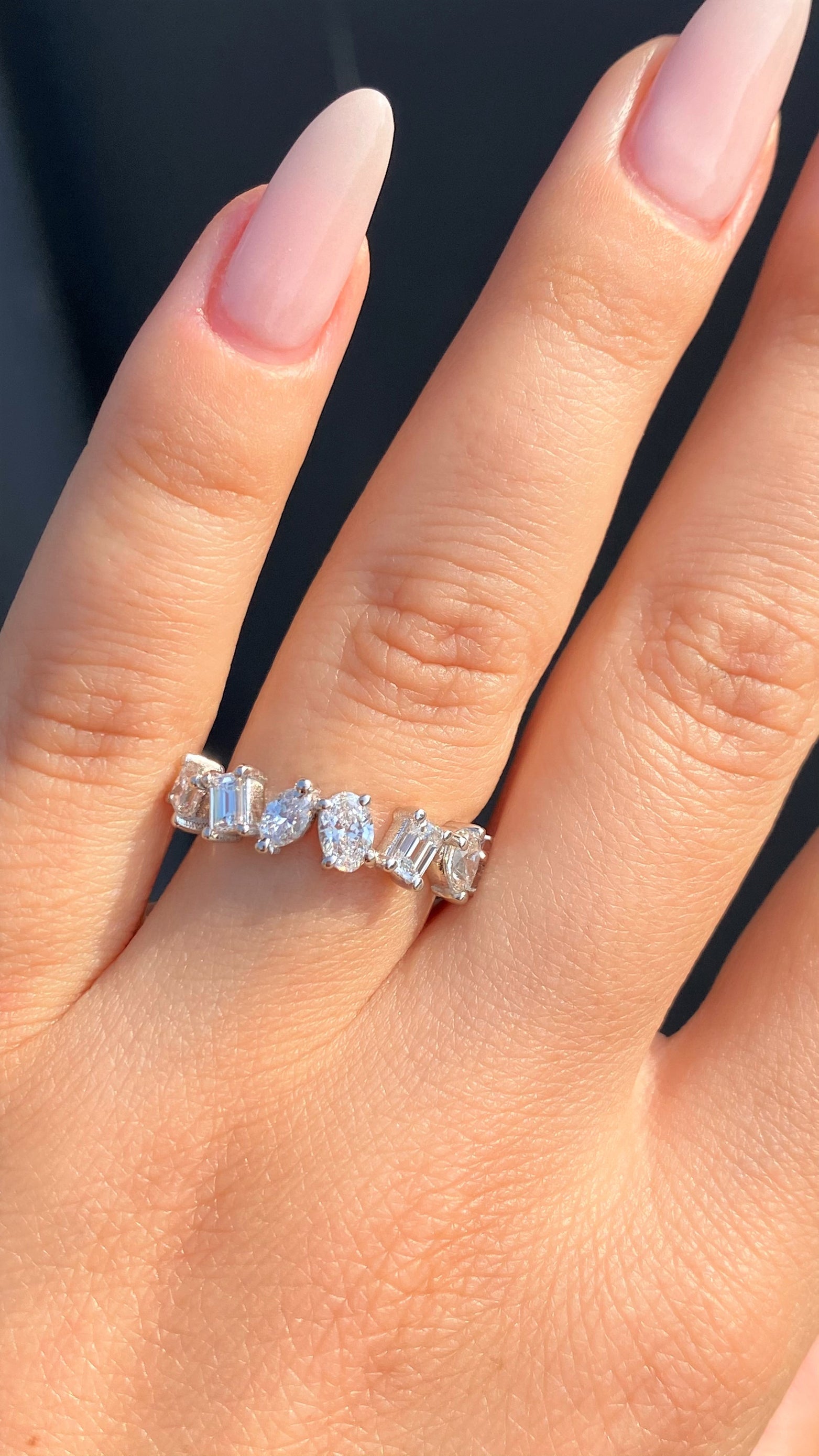 Mixed cut diamond eternity band Clearance