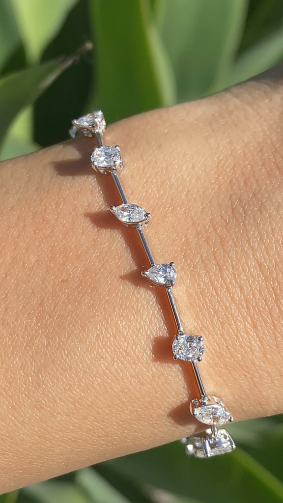 Multi Shaped Fancy Diamonds Tennis Bracelet