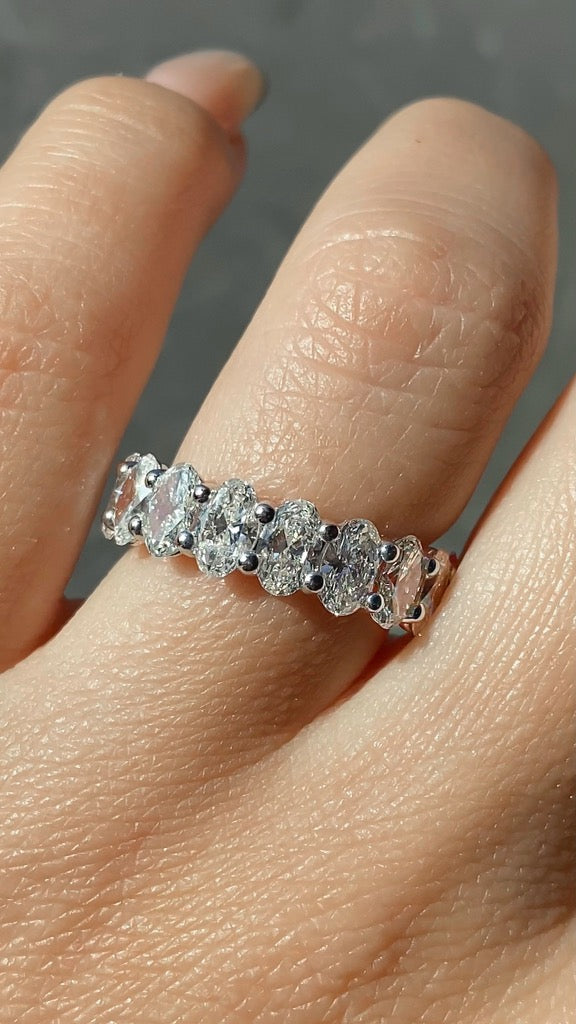 Oval shaped diamond eternity band Clearance