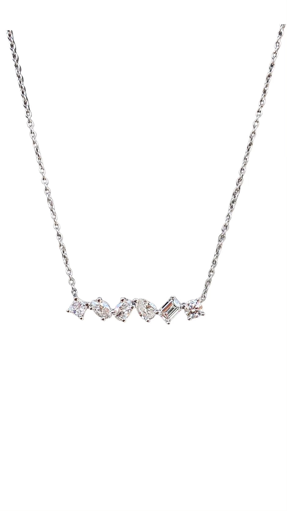 Riviera Multi-shape Diamond Necklace | White Gold – ANTON Jewellery