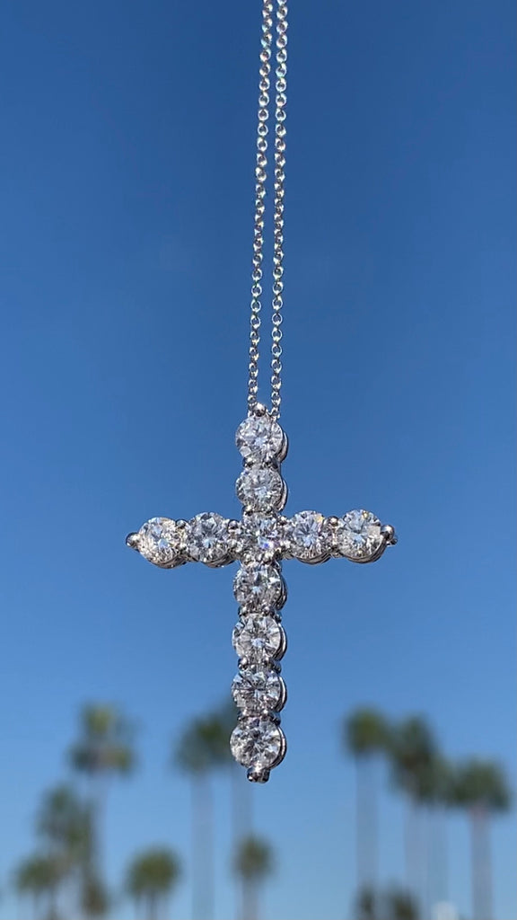 Tiffany Cross Diamond Pendant Womens Necklace