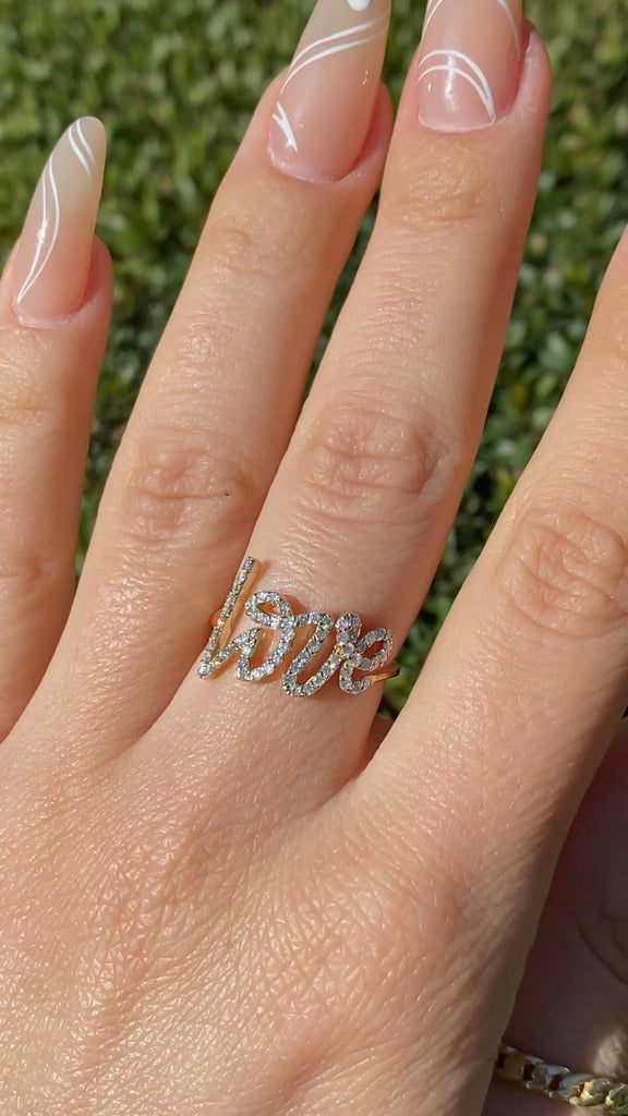 Script Diamond Love Ring Tiffany
